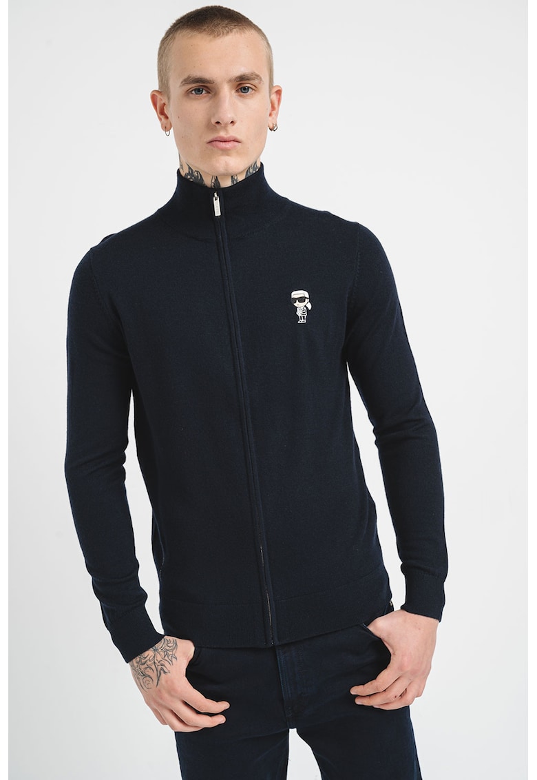 Bluza de trening de lana cu fermoar