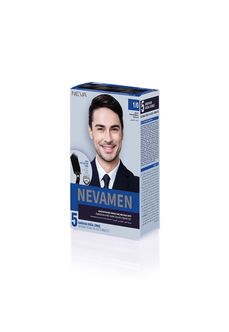 men vopsea de par pentru barbati - fara amoniac - Negru Natural - 1/0 - Neva - 150 ml