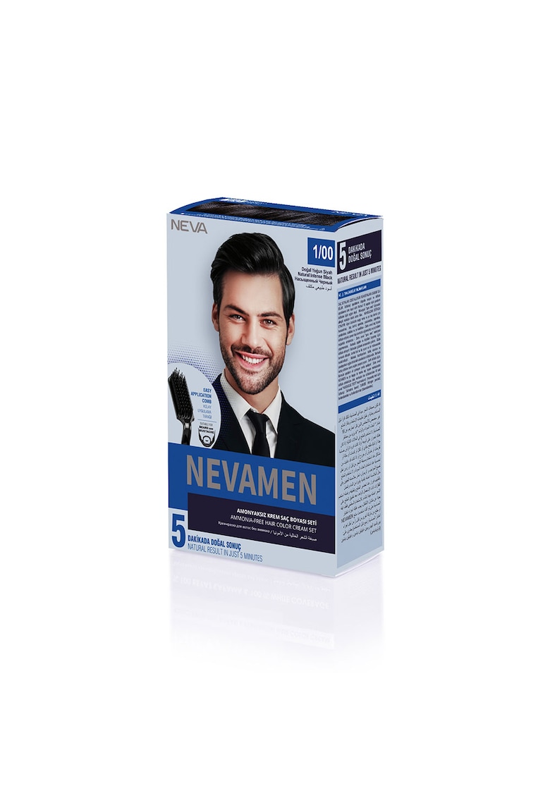 men vopsea de par pentru barbati - fara amoniac - Negru Natural Intens - 1/00 - Neva - 150 ml