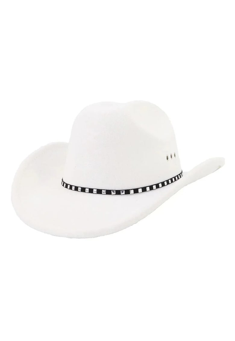 Palarie dama - alba - stil cowboy - Mintha -
