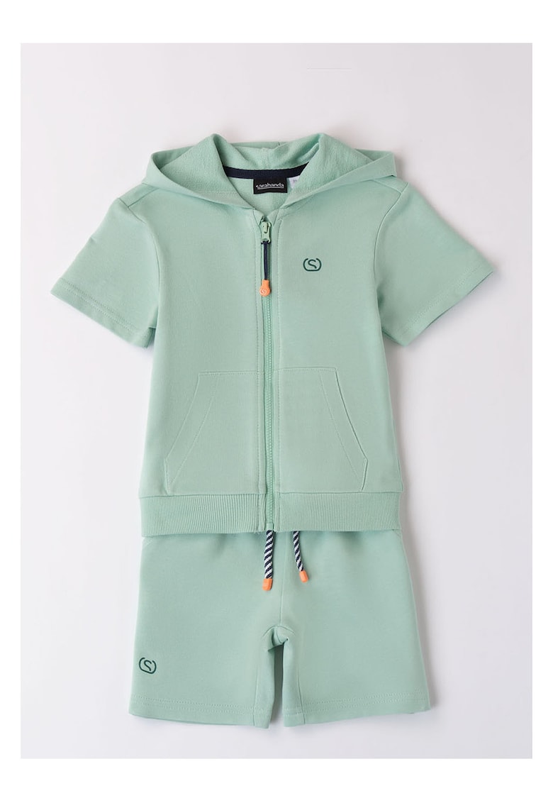 Compleu hanorac si pantaloni scurti pentru baiat - 0.8110 - Verde