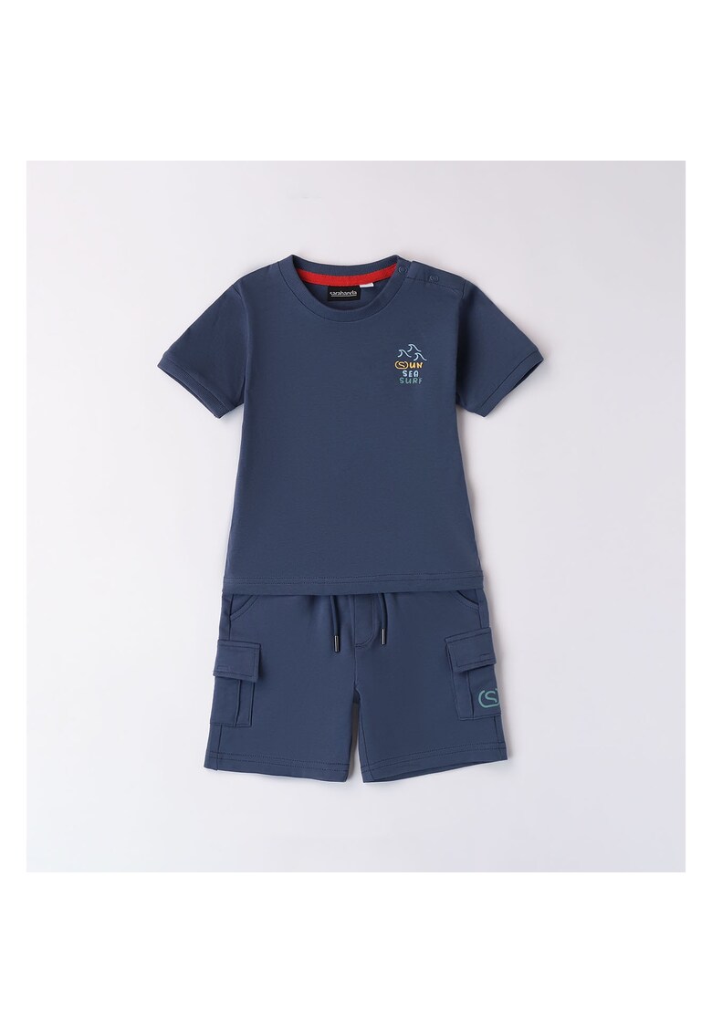 Compleu tricou si pantaloni scurti pentru baiat - 0.8155 - Bleumarin