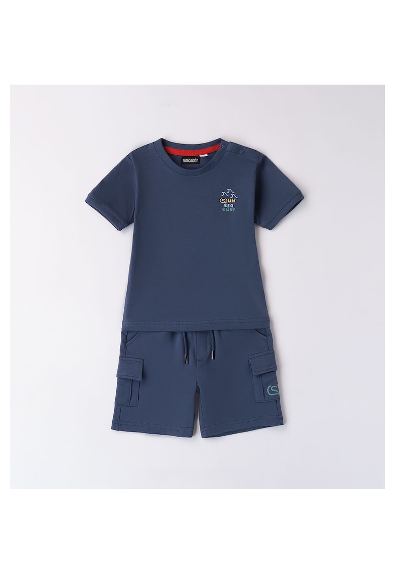 Compleu tricou si pantaloni scurti pentru baiat - 0.8155 - Bleumarin