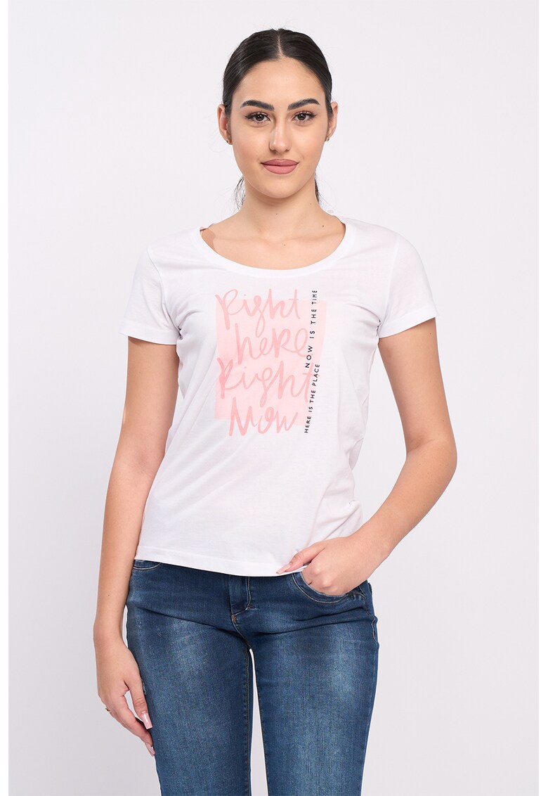 Tricou de bumbac cu imprimeu text