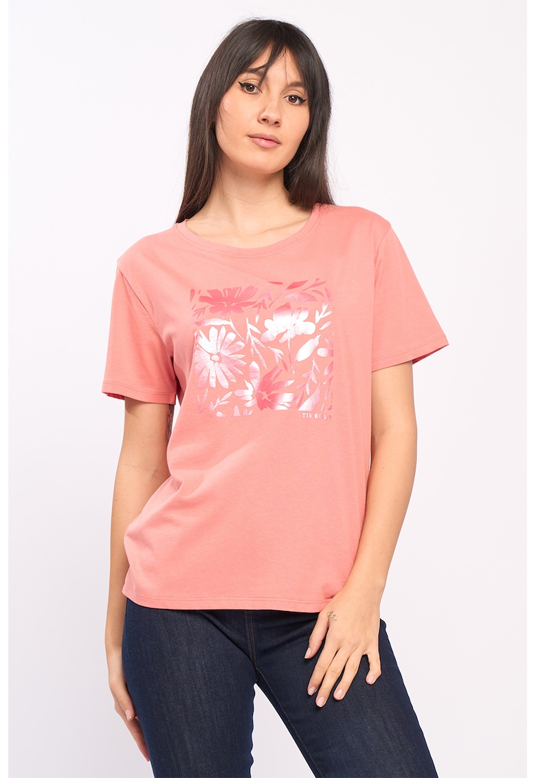 Tricou de bumbac cu imprimeu floral