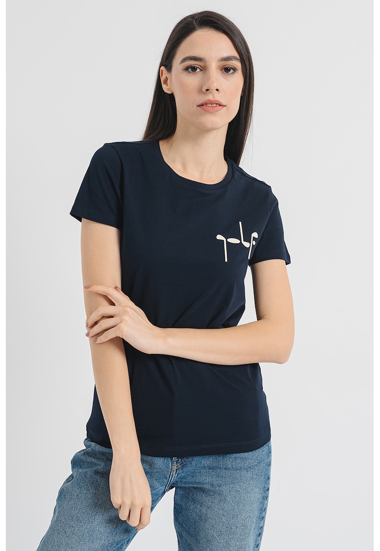 Tricou de bumbac cu broderie logo