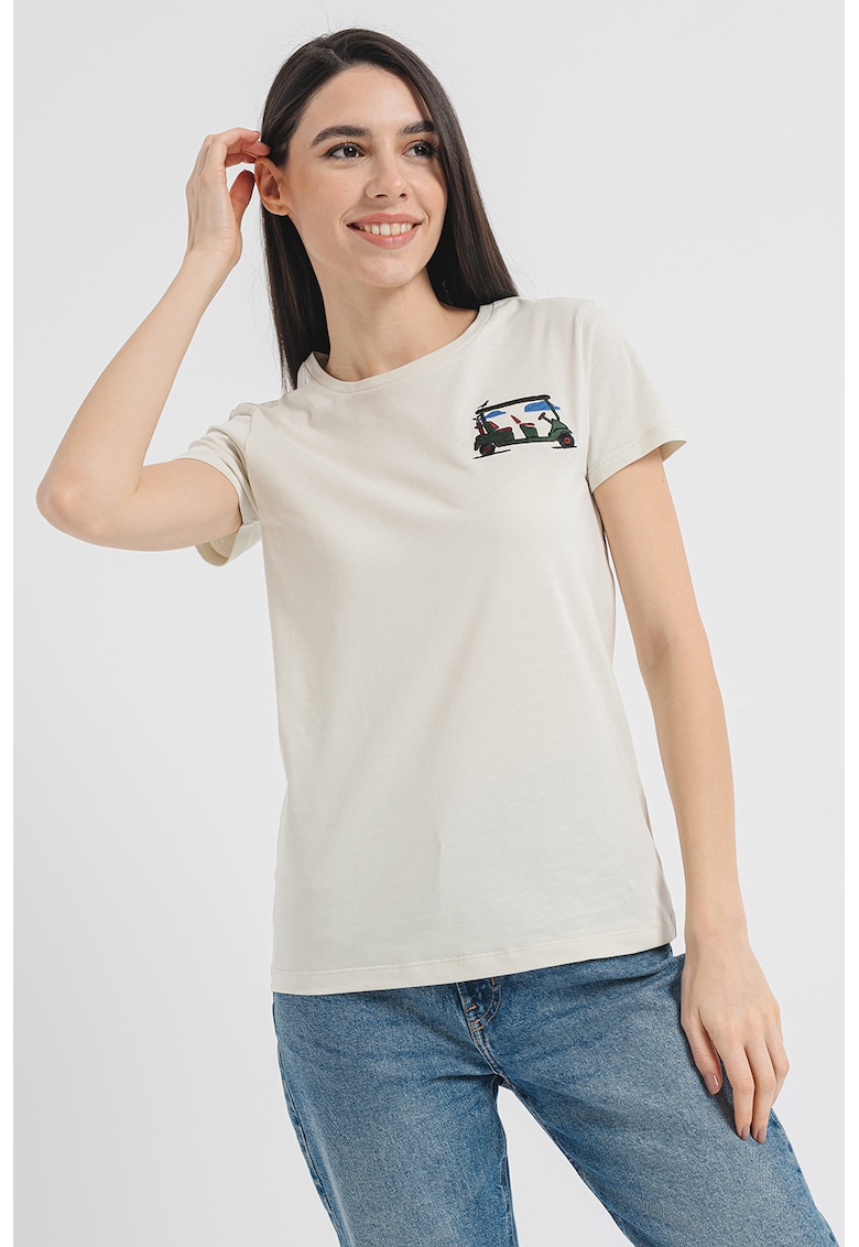 Tricou de bumbac cu broderie logo