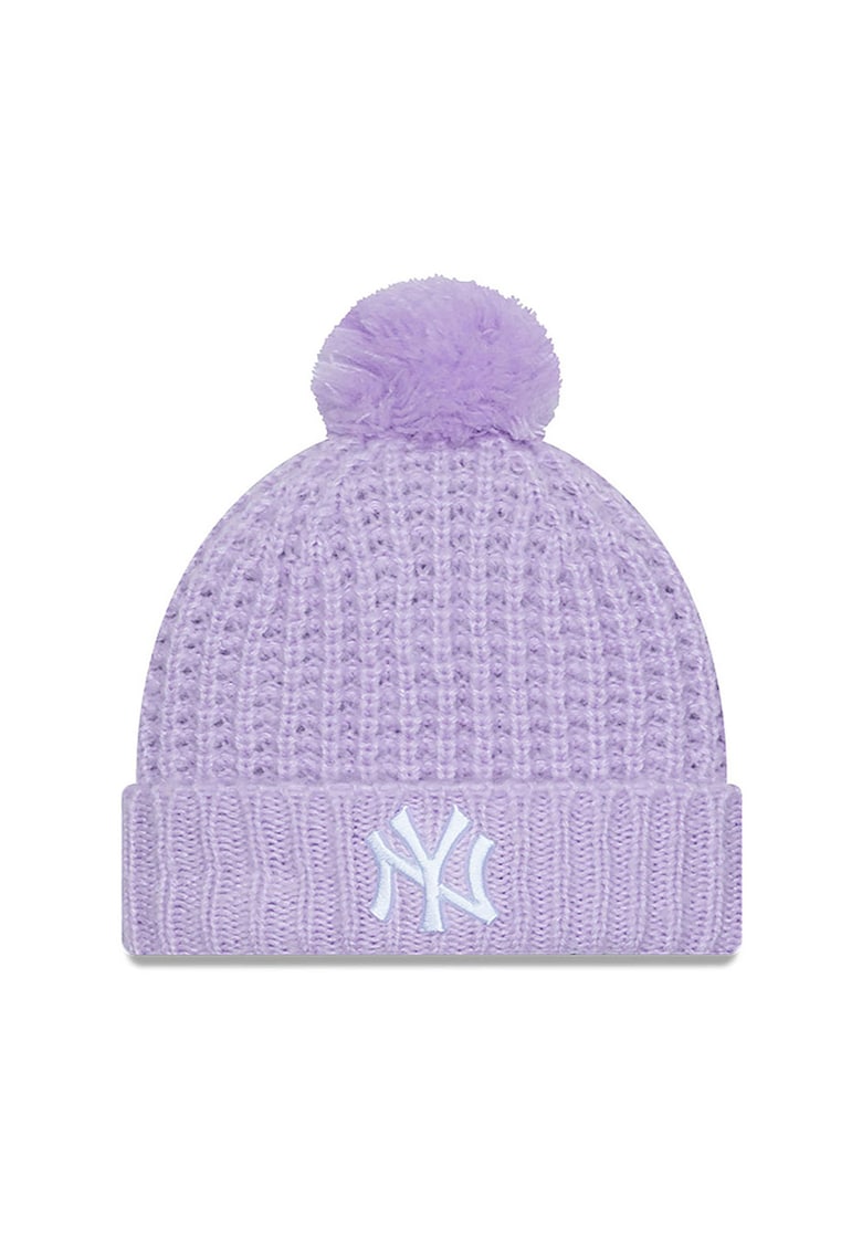 Caciula dama  NY Yankees - manseta rasucita - mov - acril