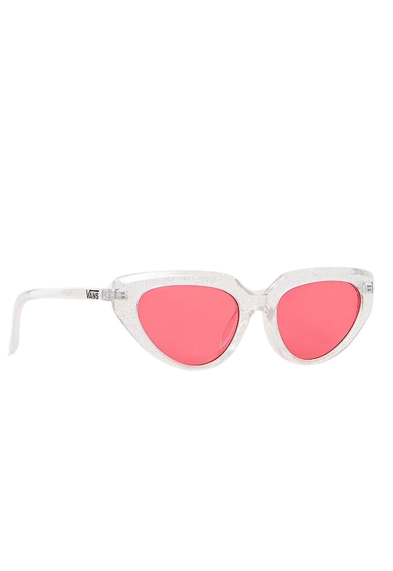 Ochelari de soare dama Shelby - forma cat-eye - policarbonat - alb roz