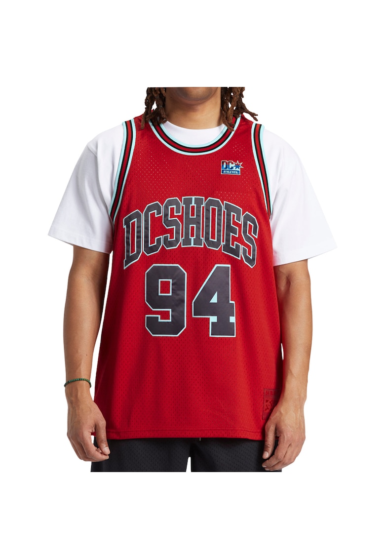 Tricou sport barbati - Poliester - Rosu/Alb