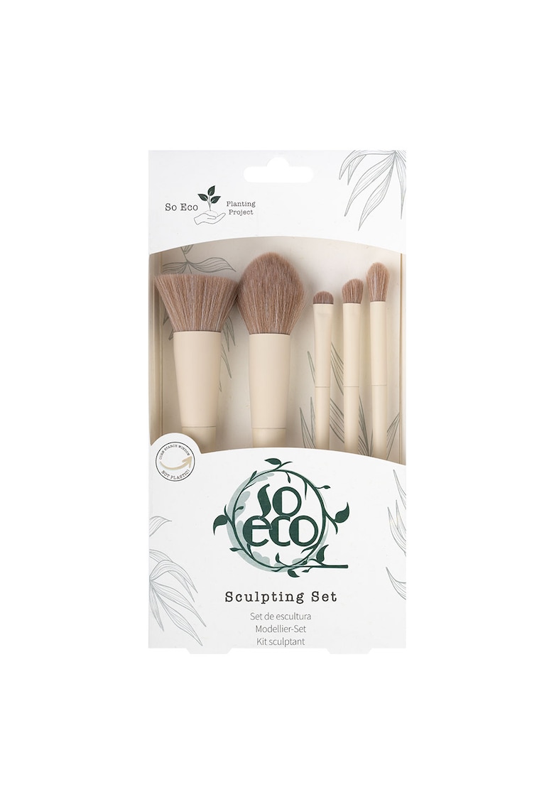Set 5 Pensule Ecologice de Machiaj pentru Sculpting -