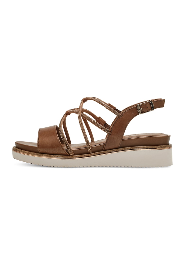 Sandale wedge de piele