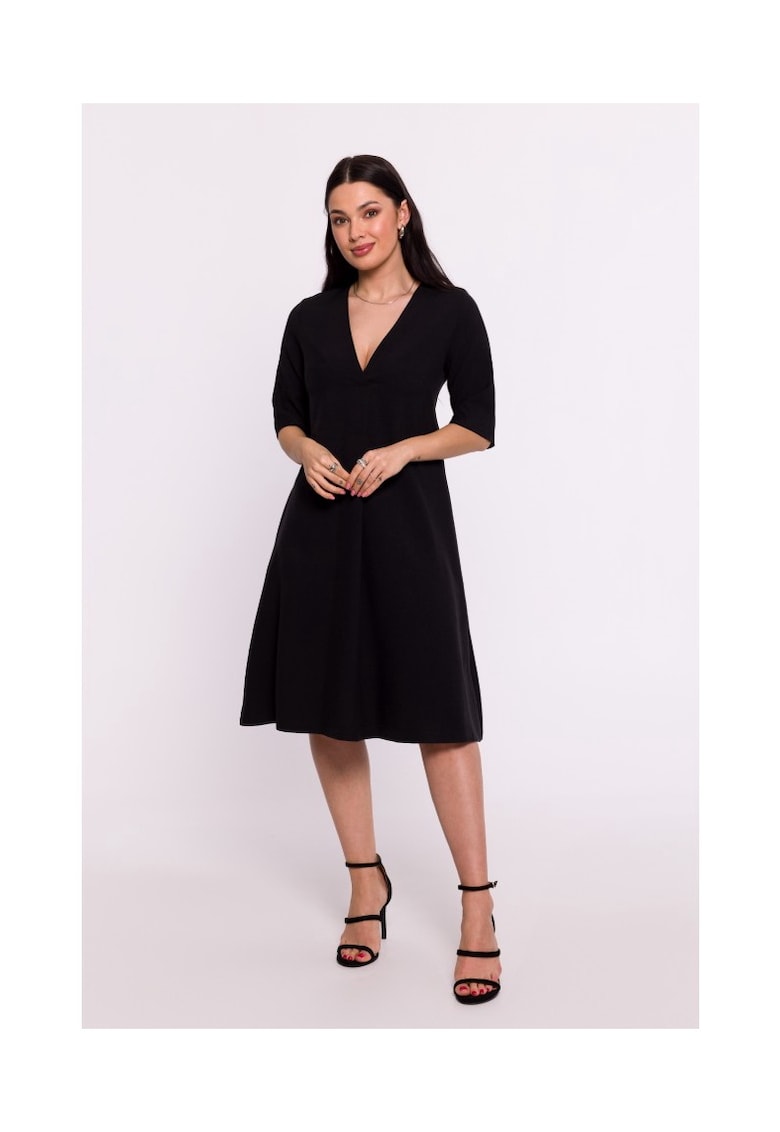 Rochie trapez cu decolteu in V -