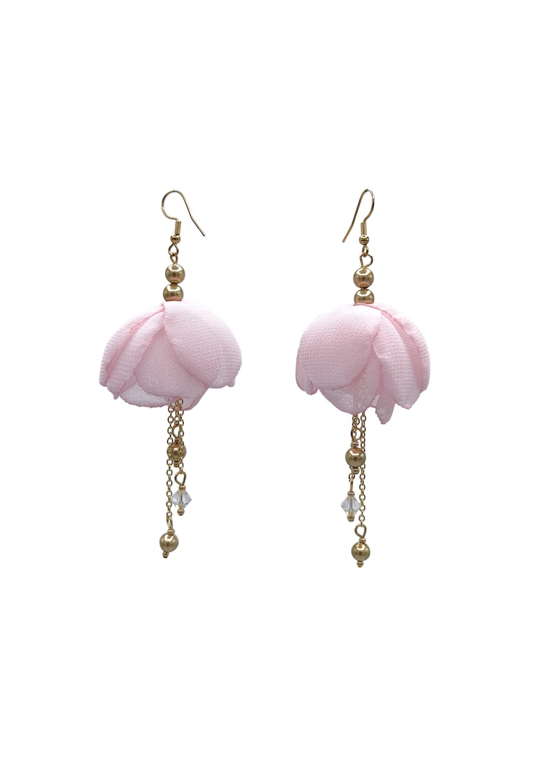 Cercei lungi floare voal Balerina - Roz deschis