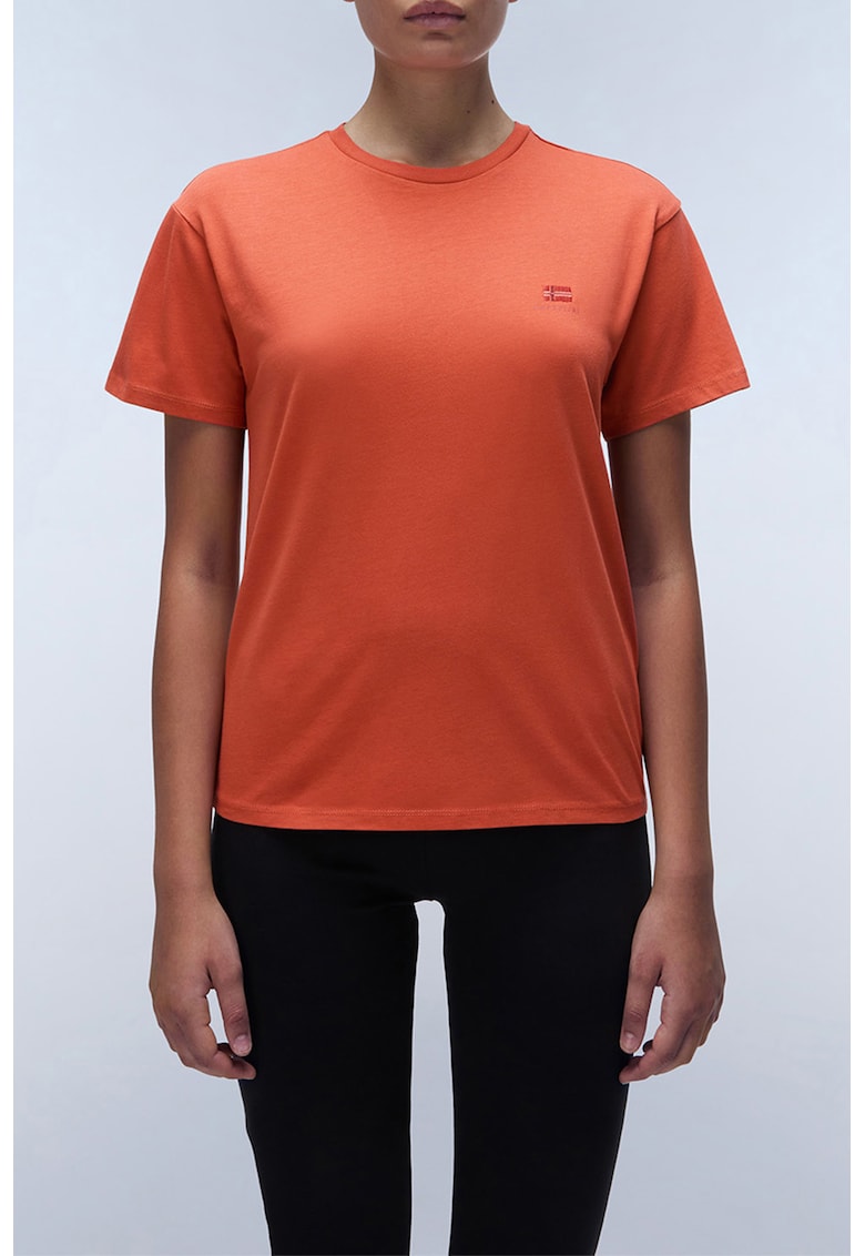 Tricou de bumbac cu decolteu la baza gatului Nina