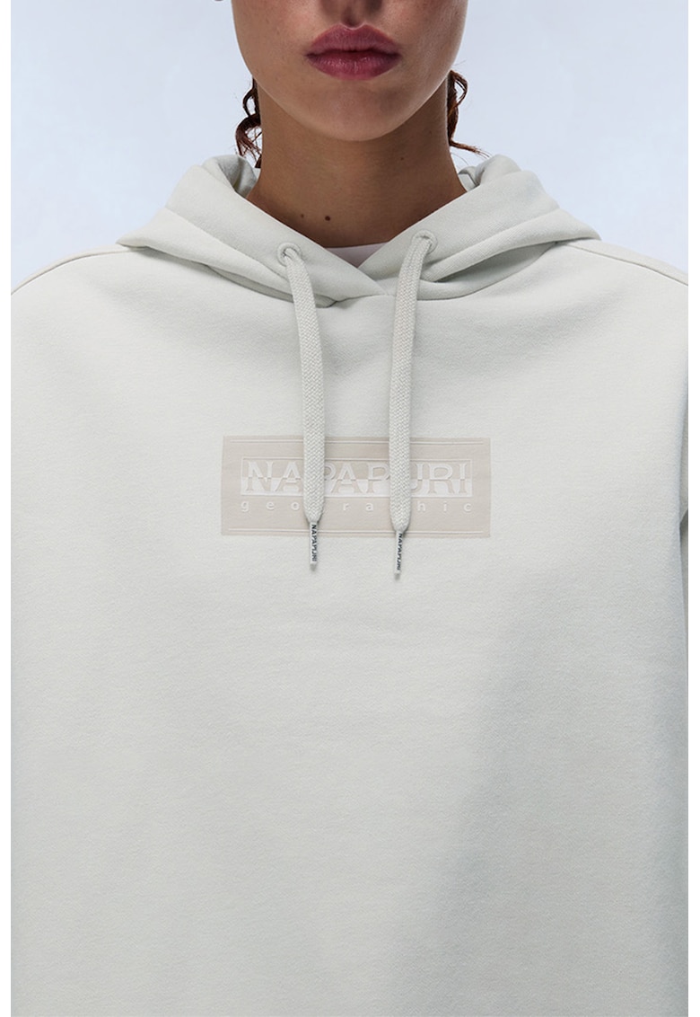 Hanorac relaxed fit cu logo - Alb murdar