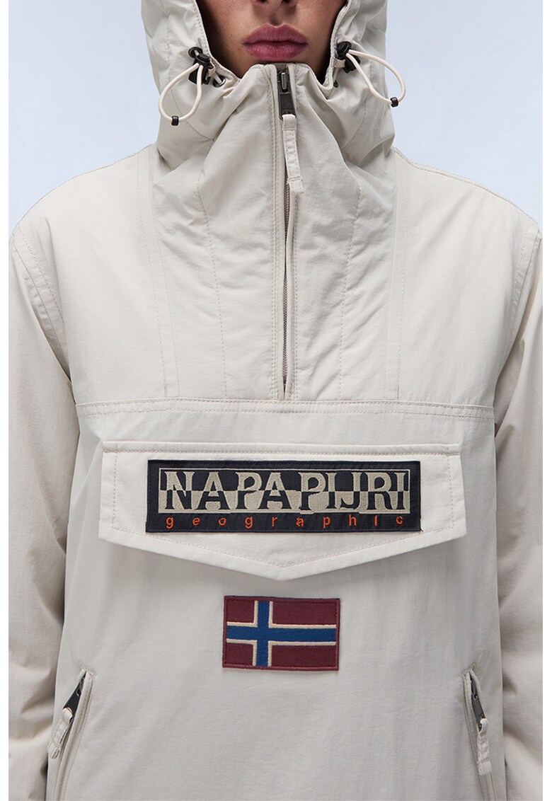 Geaca pull-on cu gluga Rainforest - Alb fildes