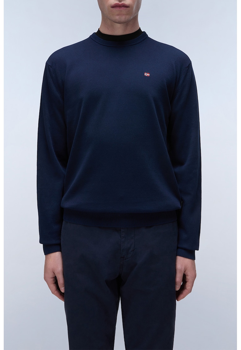 Pulover de bumbac cu decolteu la baza gatului Droz