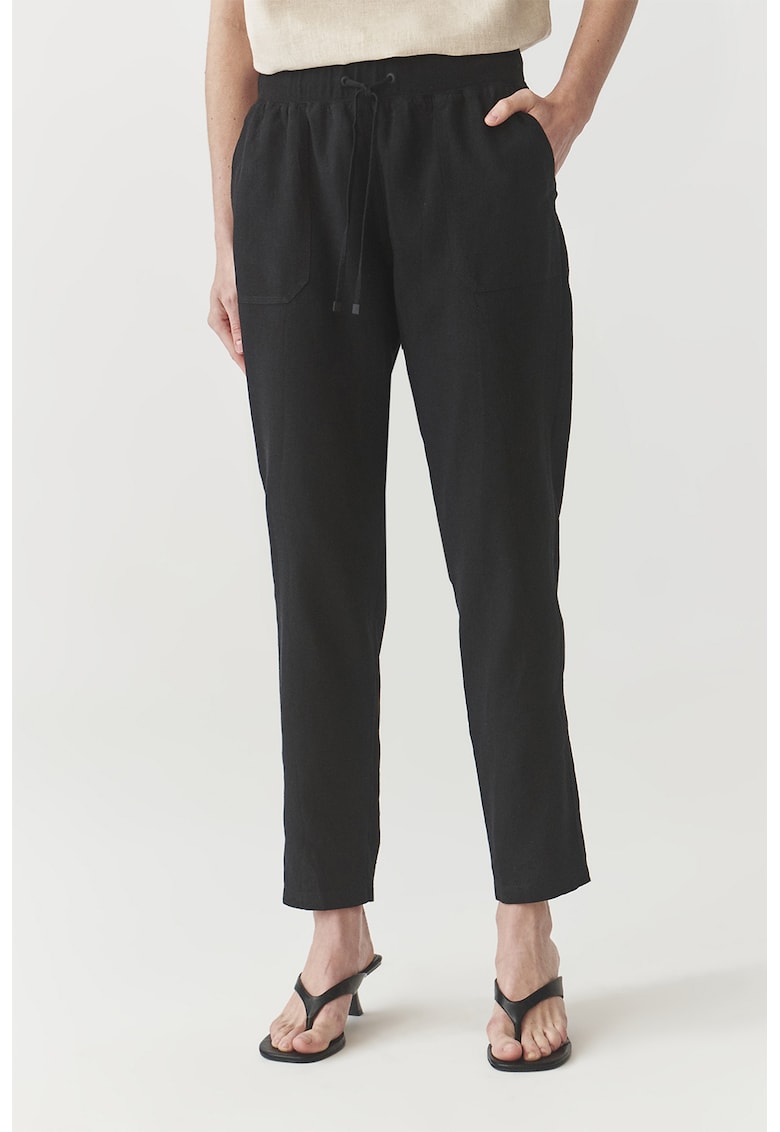 Pantaloni din amestec de in cu snur Onora