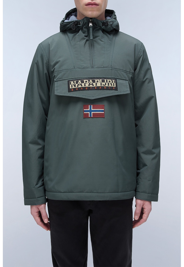 Geaca impermeabila cu gluga - fara inchidere Rainforest - Gri carbune