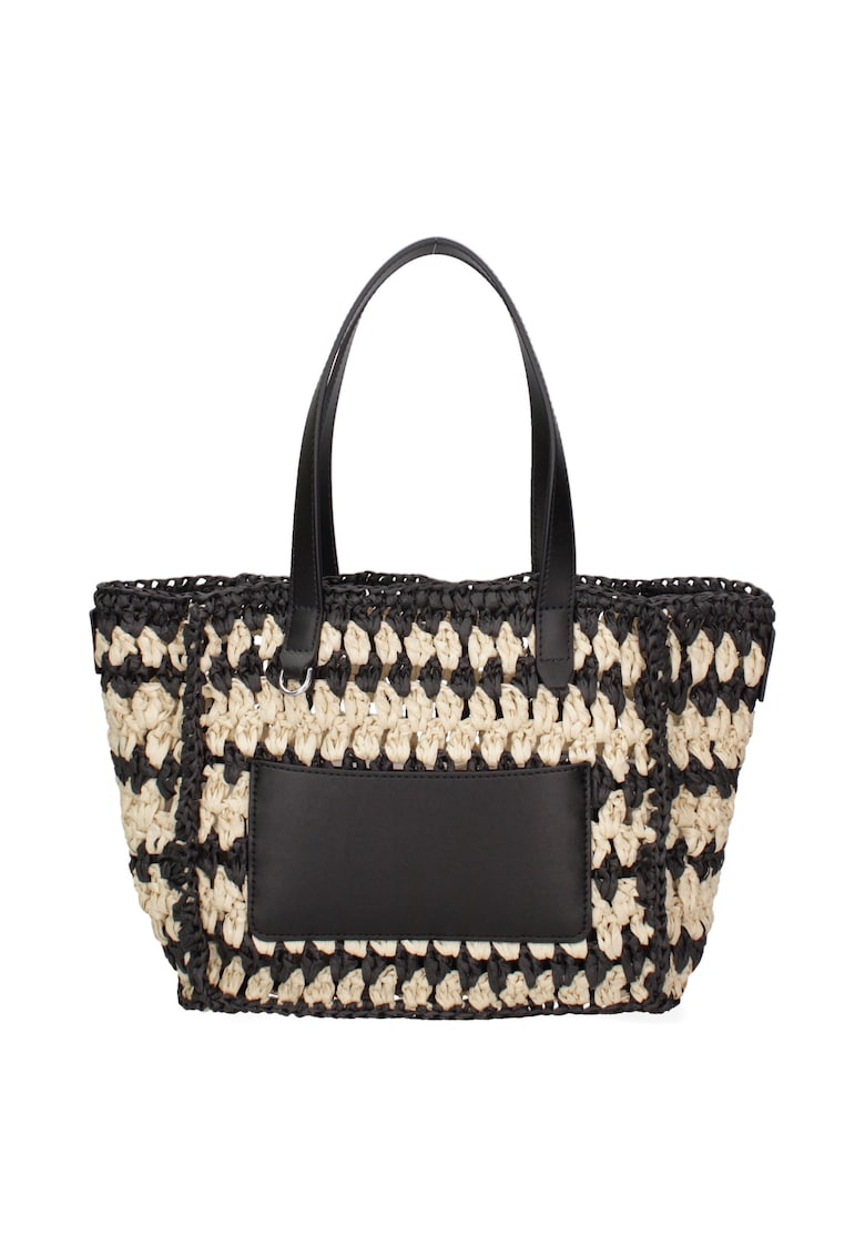 Geanta de piele cu garnituri de piele ecologica si bareta de umar 32669