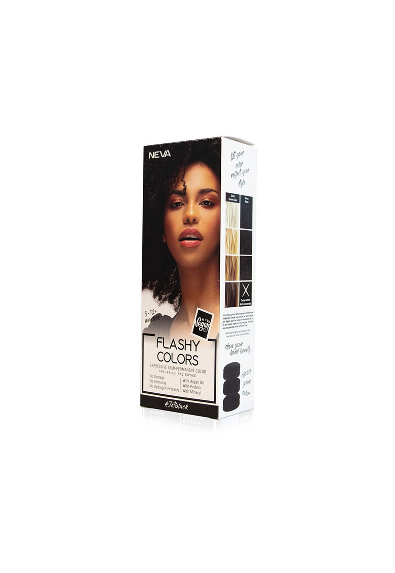 Flashy Colors Jet Black - Nuantator semipermanent - negru intens - 100% vegan - 100 ml
