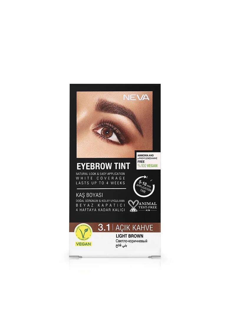 Vopsea permanenta pentru sprancene Saten Deschis - fara amoniac - 100% vegana - 30 ml