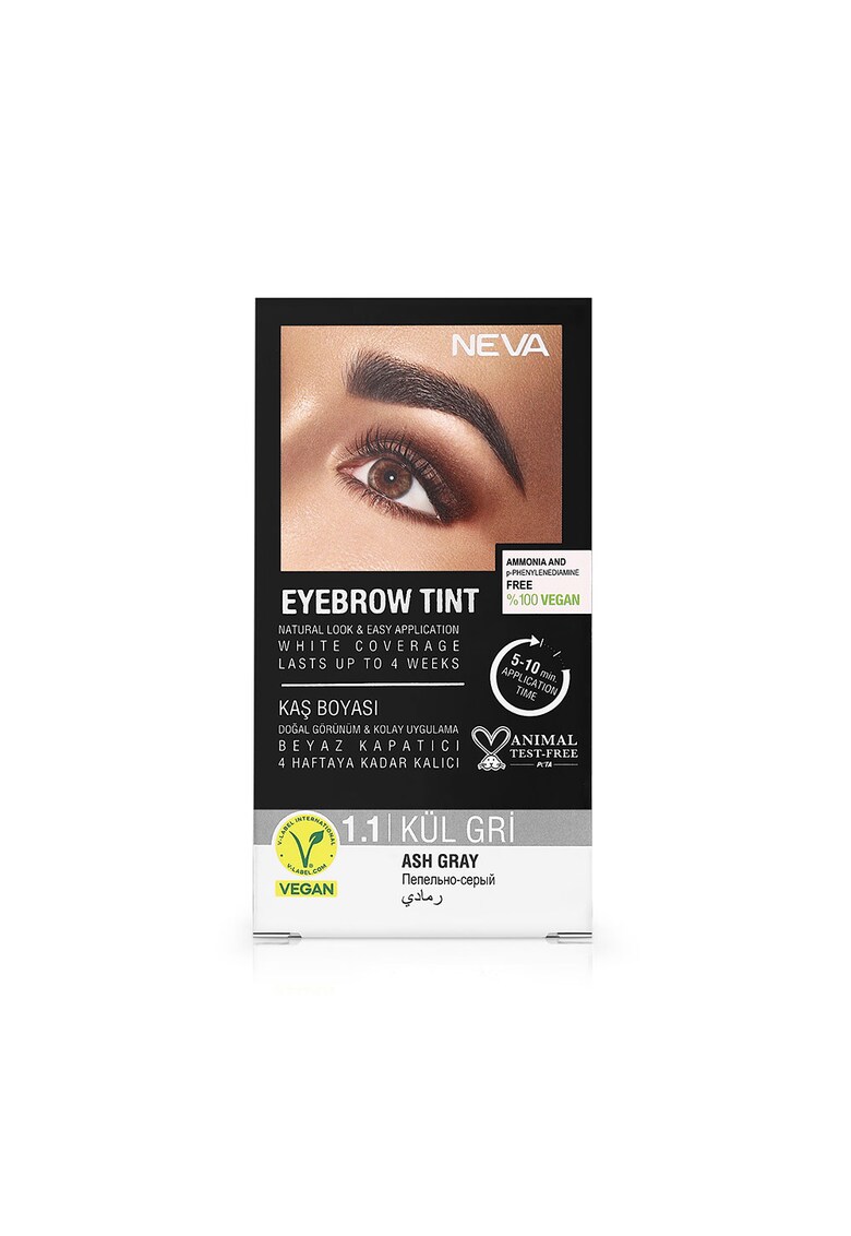Vopsea permanenta pentru sprancene Gri Cenusiu - fara aluminiu - 100% vegana - 30 ml
