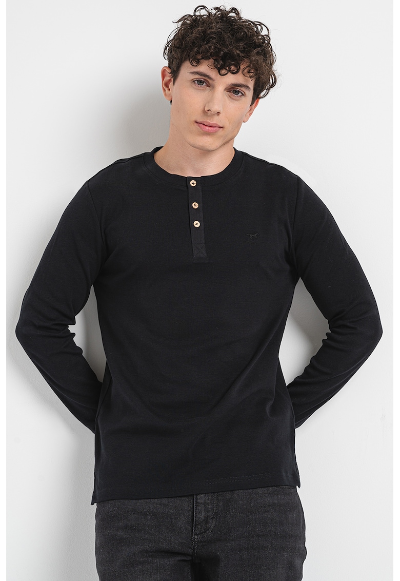 Bluza Henley de bumbac