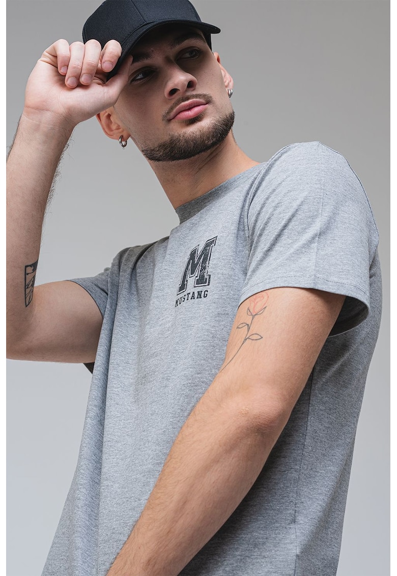 Tricou cu decolteu la baza gatului Austin - Gri deschis