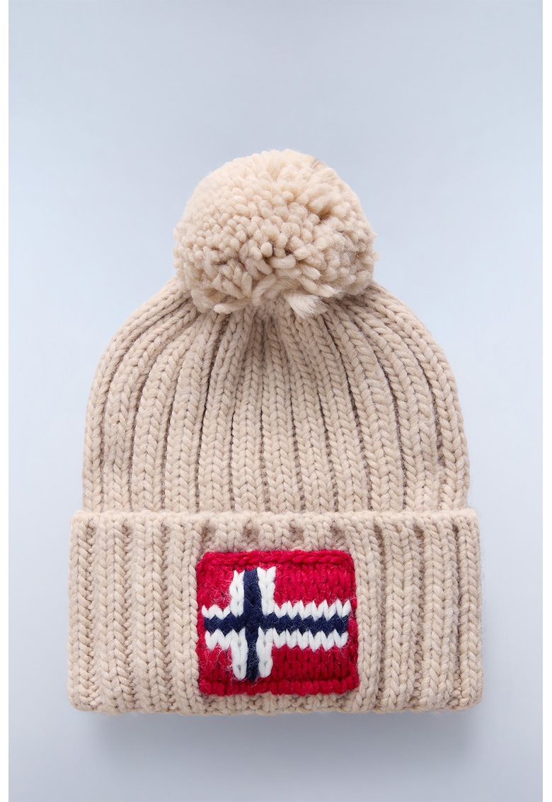 Caciula din amestec de lana cu logo brodat