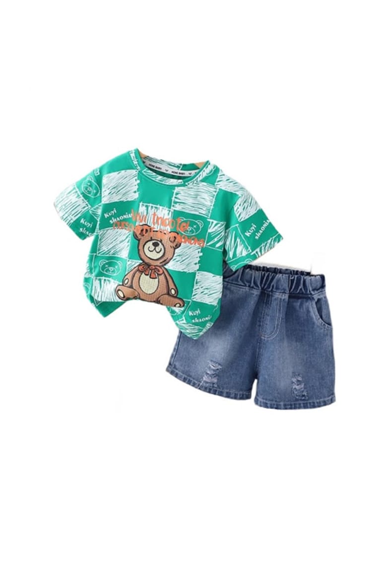 Compleu Cu Tricou Si Blugi - Model Bear - Casual - Baieti - Maneca scurta