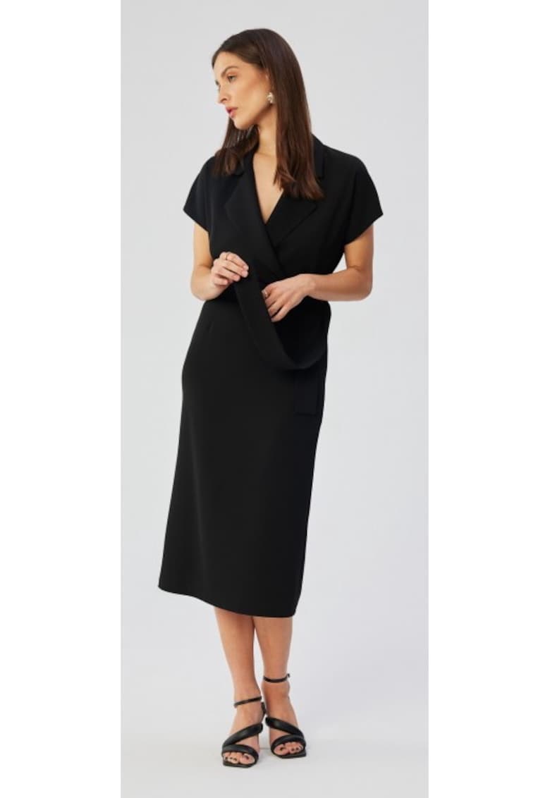 Rochie dama - asimetrica cu decolteu in cascada - Poliester - 98754