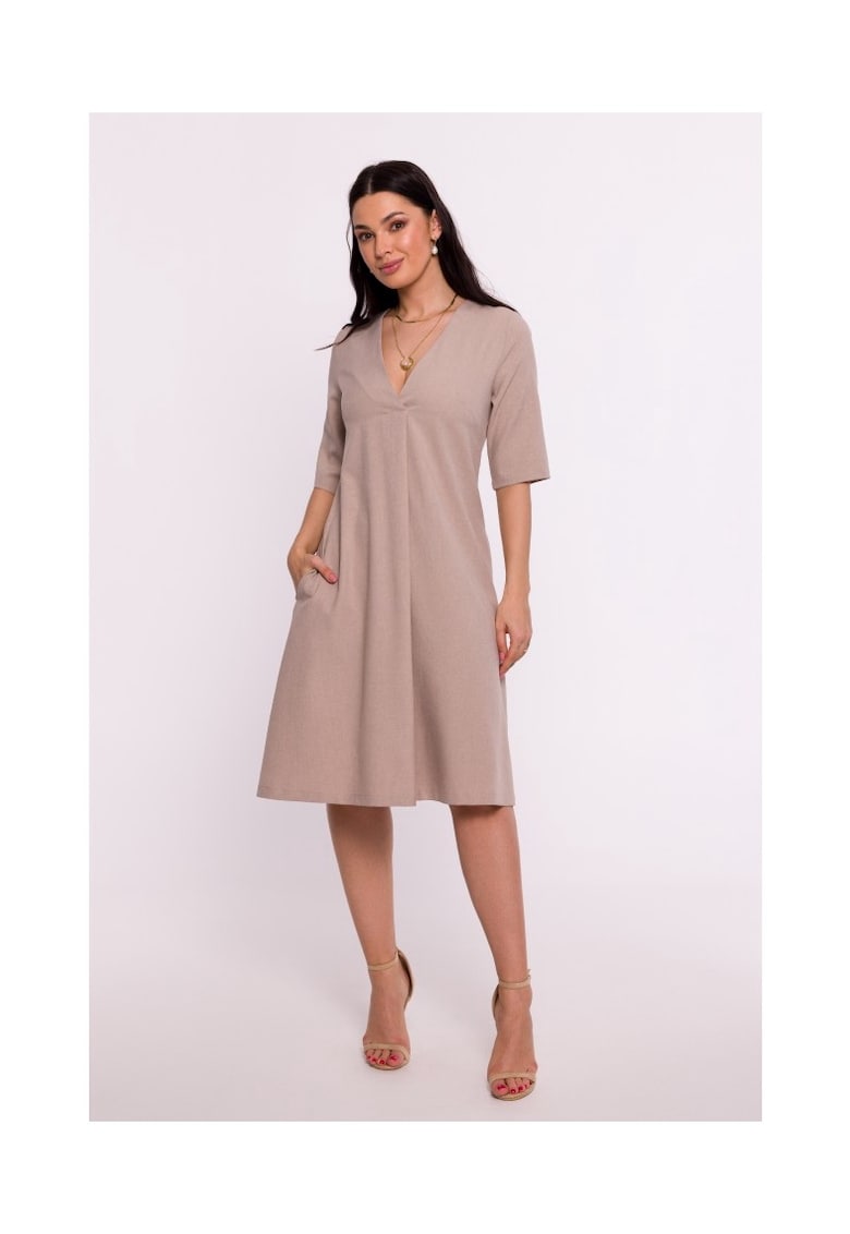 Rochie trapez cu decolteu in V -