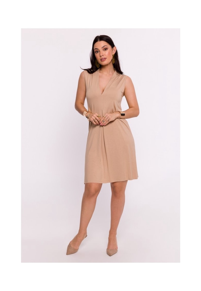 Rochie dama - din vascoza cu scurta suprapunere - Poliester - Rosu