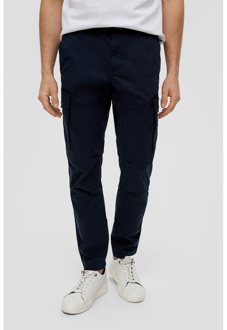 Pantaloni cargo drepti - Bleumarin