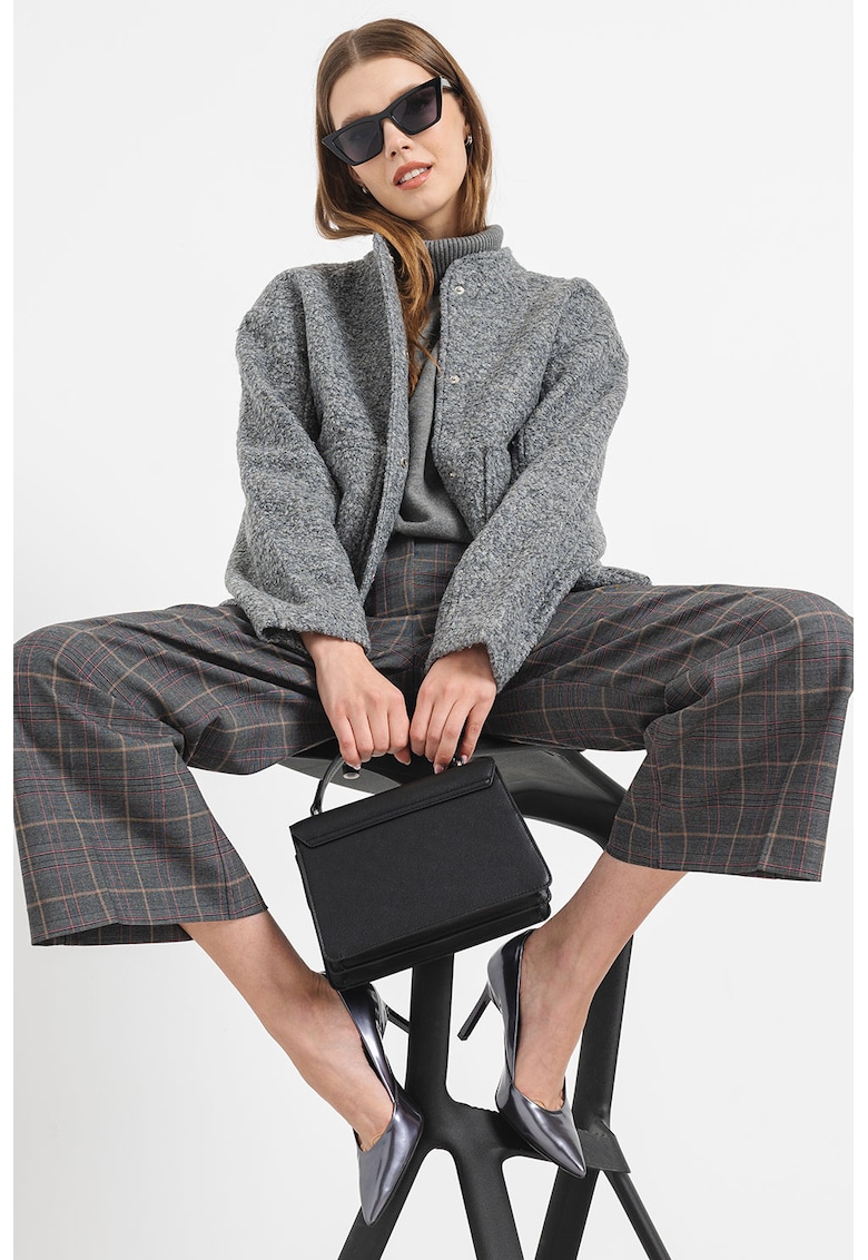 Palton din amestec de lana cu maneci cazute