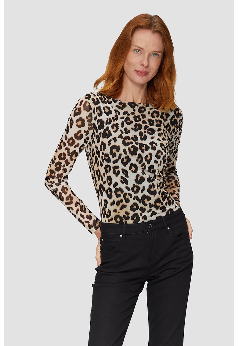 Bluza transparenta cu animal print