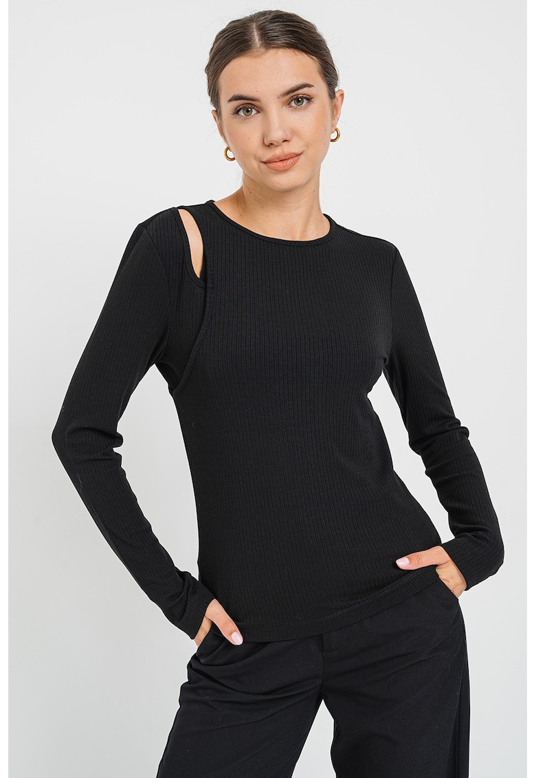 Bluza striata cu decupaj