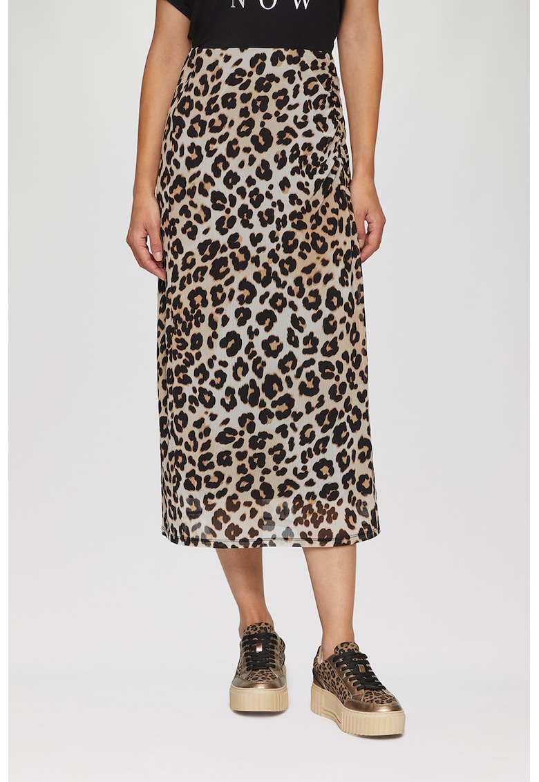 Fusta midi cu animal print