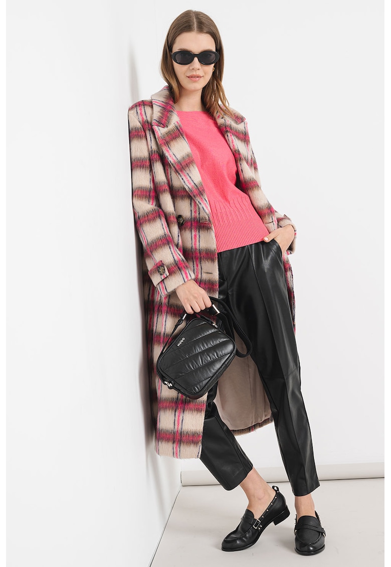 Palton in carouri cu slit pe partea din spate