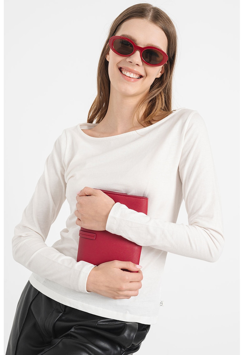 Bluza regular fit de bumbac - Alb