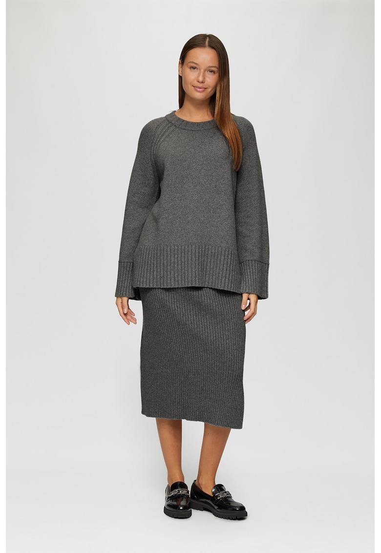 Fusta midi tricotata din amestec de bumbac