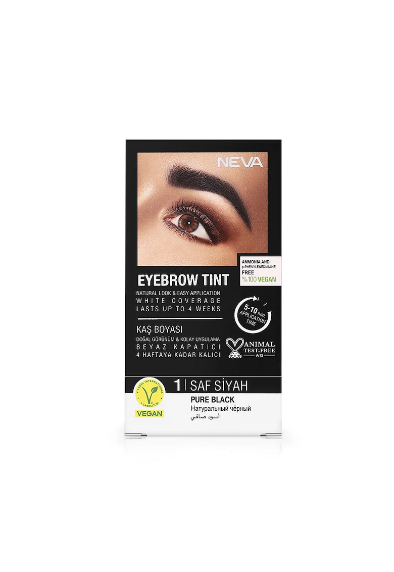 Vopsea permanenta pentru sprancene Negru Pur - fara amoniac - 100% vegana - 30 ml
