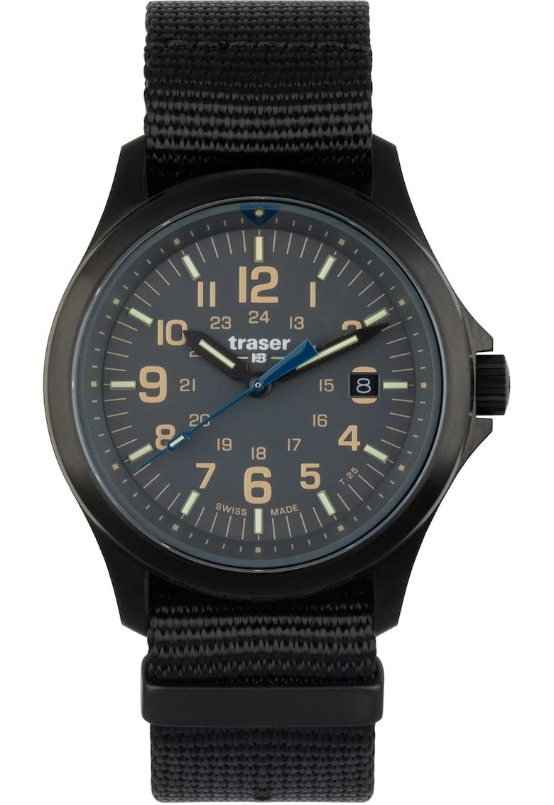 Ceas P67 Officer Pro - mecanism quartz - rezistent la apa 100m - cadran gri cu NATO - 45mm