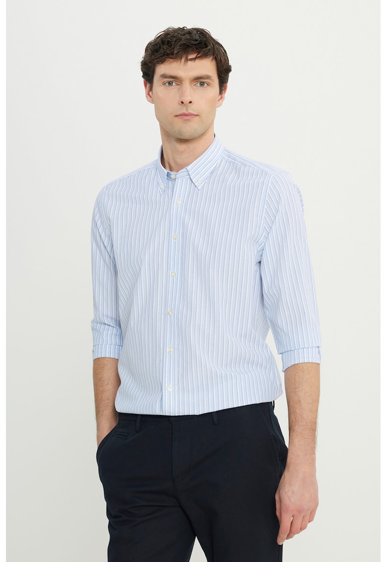 Camasa cu dungi si guler Oxford