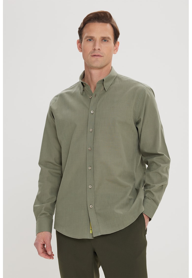 Camasa de bumbac cu guler ascutit