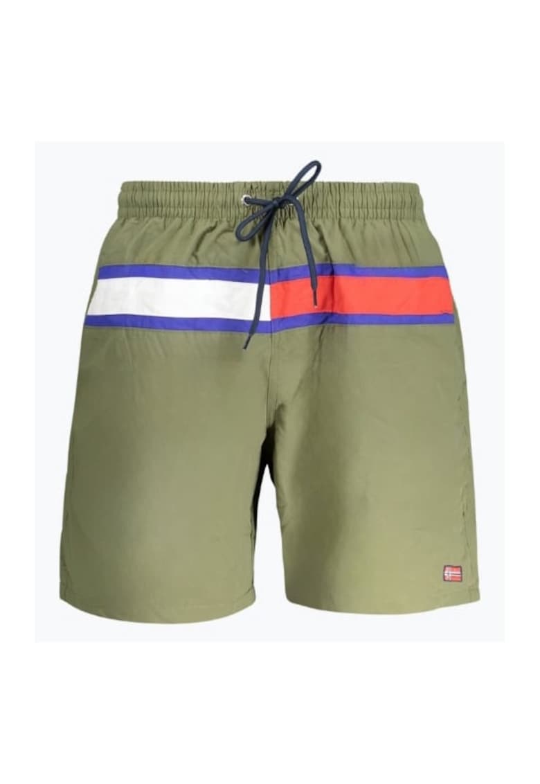 Pantaloni scurti barbati pentru inot cu logo si croiala Regular fit - Verde