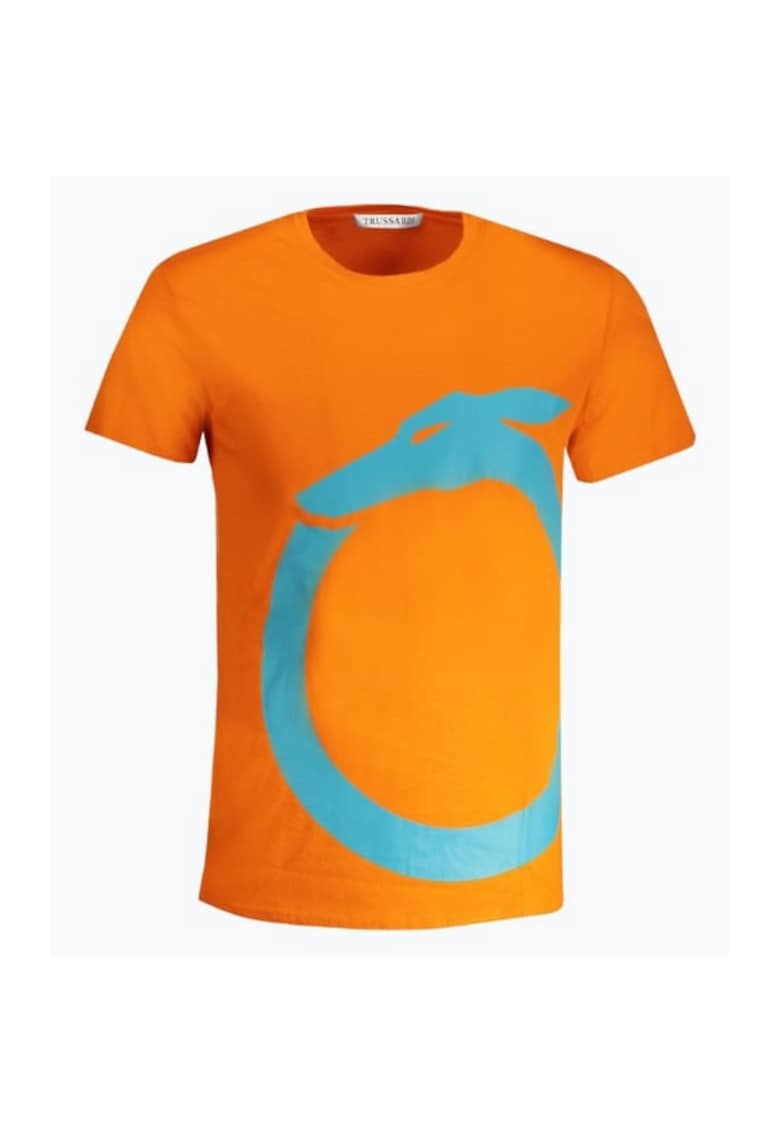 Tricou barbati din bumbac cu logo si croiala Regular fit - TRU2MTS01 - Portocaliu