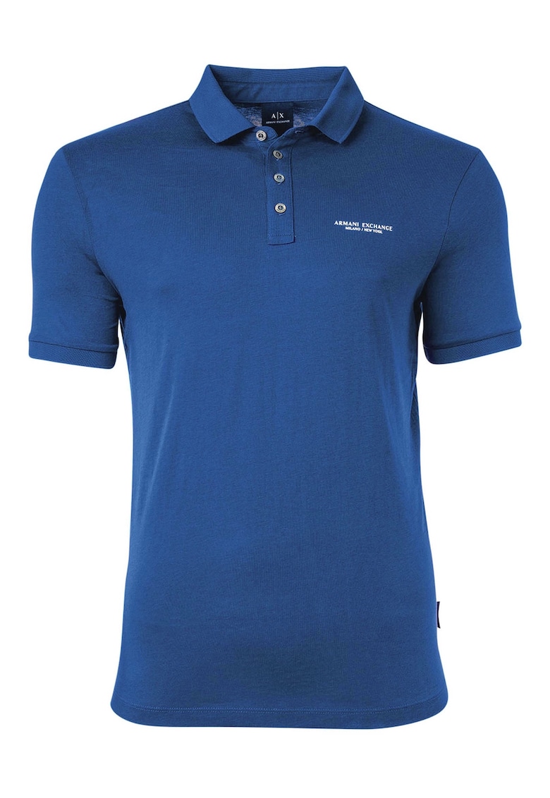 Tricou polo slim fit din bumbac cu logo discret